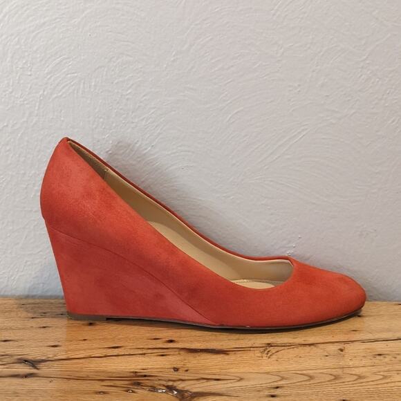 J. Crew Made in Italy Martina Red Suede Wedges Women's Size 9 - Picture 3 of 15